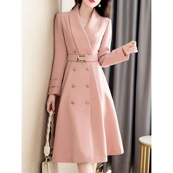 women's trench coats spring autumn windbreaker korean long style all-match high-quality pink khaki ladies jacket, Tan;black
women's trench coats spring autumn windbreaker korean long style all-match high-quality pink khaki ladies jacket, Tan;black
