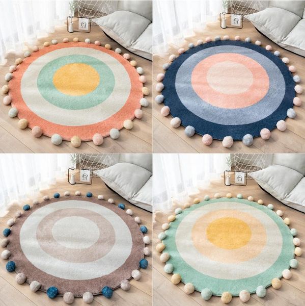 carpets nordic cute carpet round pompon decor plush soft thicken anti-slip water-absorption simple fashion bedroom home
carpets nordic cute carpet round pompon decor plush soft thicken anti-slip water-absorption simple fashion bedroom home