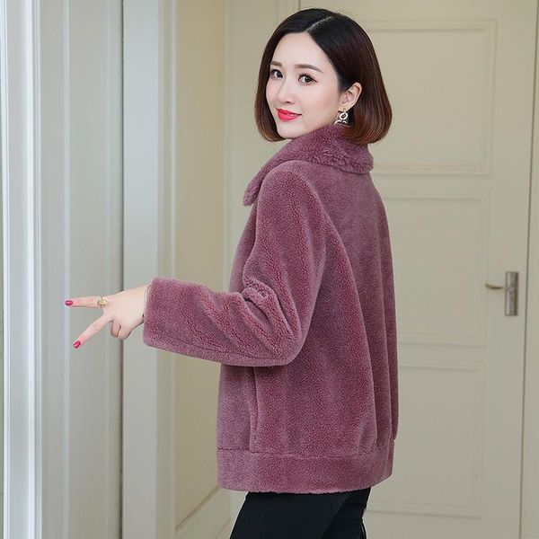 women's fur & faux autumn winter women genuine sheepskin coats ladies loose casual wool outwear female warm sheep shearing jacket x104, Black
women's fur & faux autumn winter women genuine sheepskin coats ladies loose casual wool outwear female warm sheep shearing jacket x104, Black