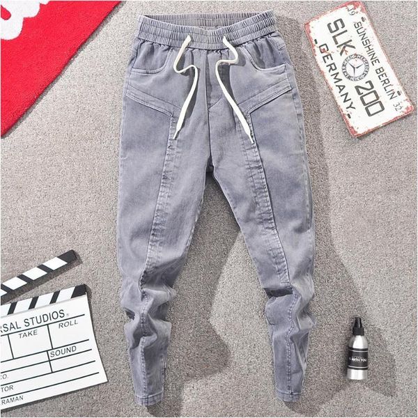 men's jeans men 's spring and summer korean style solid color mid-waist washed slim fit casual tappered ankle-length pants, Blue
men's jeans men 's spring and summer korean style solid color mid-waist washed slim fit casual tappered ankle-length pants, Blue