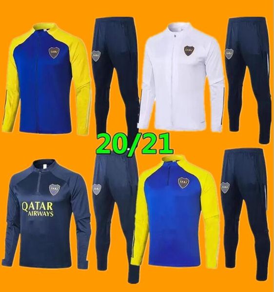 juniors survetement training suit soccer tracksuits 2021 de rossi gago boca tracksuit football jacket set, Black;yellow