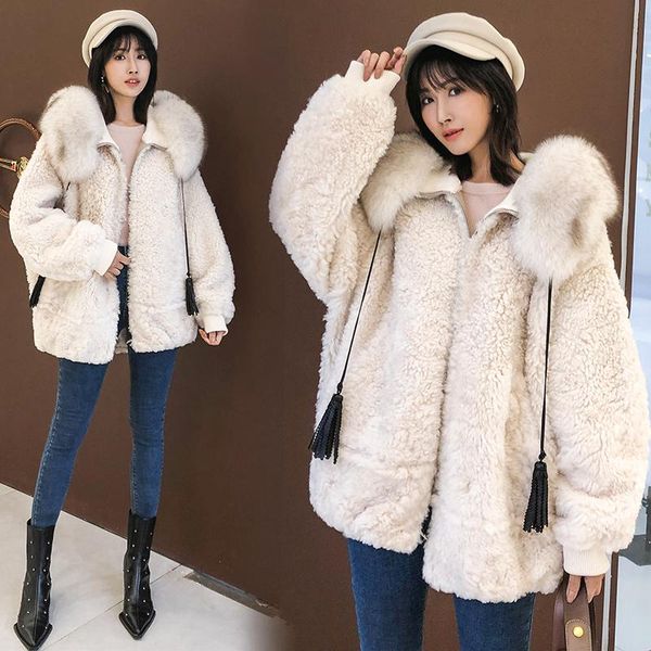 women's fur & faux coat female winter real natural hooded jacket women vintage double faced 100% wool jackets and coats hiver 20016, Black
women's fur & faux coat female winter real natural hooded jacket women vintage double faced 100% wool jackets and coats hiver 20016, Black