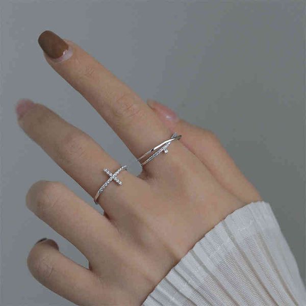 band korean zircon ring personality cross open adjustable finger rings for women fashion silver color jewelry accessories party
band korean zircon ring personality cross open adjustable finger rings for women fashion silver color jewelry accessories party