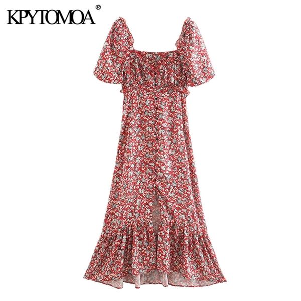 women chic fashion floral print ruffled midi dress vintage square collar short sleeve slit female dresses mujer 210420, Black;gray
women chic fashion floral print ruffled midi dress vintage square collar short sleeve slit female dresses mujer 210420, Black;gray