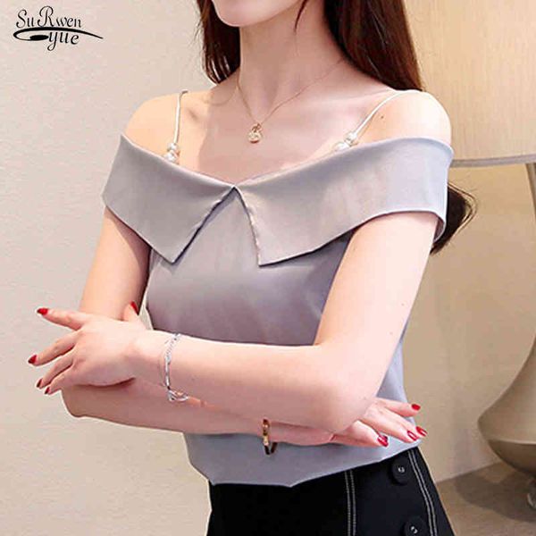 summer style casual off-shoulder chiffon blouse beading women office lady sleeveless solid pullover shirt 8684 50 210508, White
summer style casual off-shoulder chiffon blouse beading women office lady sleeveless solid pullover shirt 8684 50 210508, White