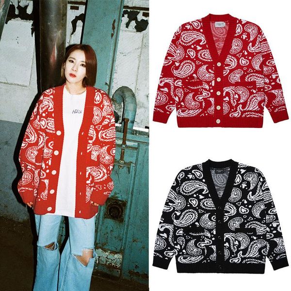 men's sweaters high street brand adlv cashew flowers design women's sweater traf coat cardigan for women, White;black
men's sweaters high street brand adlv cashew flowers design women's sweater traf coat cardigan for women, White;black