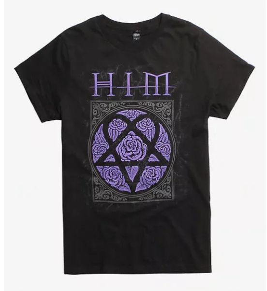 h.i.m. him purple roses logo gothic rock band t-shirt new authentic & official, White;black
h.i.m. him purple roses logo gothic rock band t-shirt new authentic & official, White;black