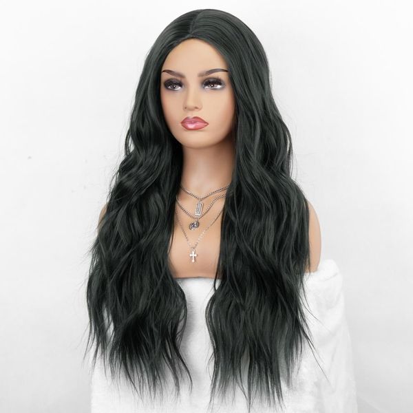 long wavy blue/green/brown synthetic wis natural part side hair cosplay wigs for women heat resistant new fashion wigs, Black
long wavy blue/green/brown synthetic wis natural part side hair cosplay wigs for women heat resistant new fashion wigs, Black