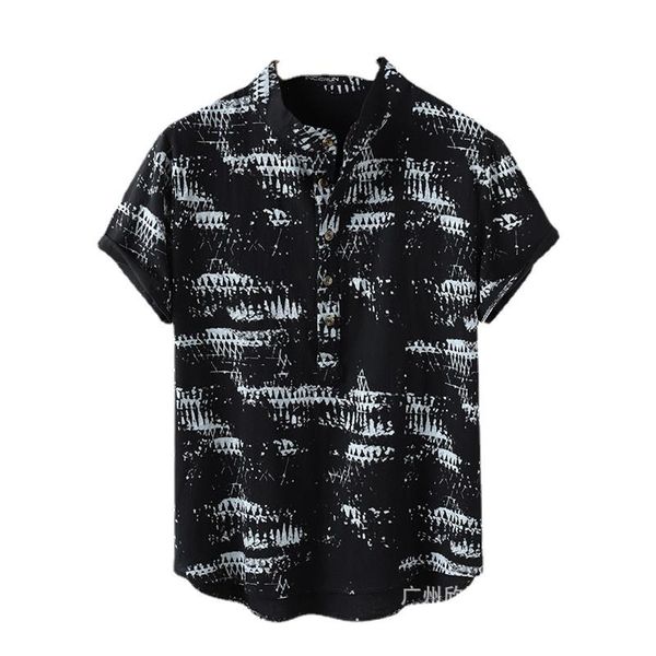 men's casual shirts qiwn 2021 shirt fashion print short sleeves men for camisas para hombre, White;black
men's casual shirts qiwn 2021 shirt fashion print short sleeves men for camisas para hombre, White;black