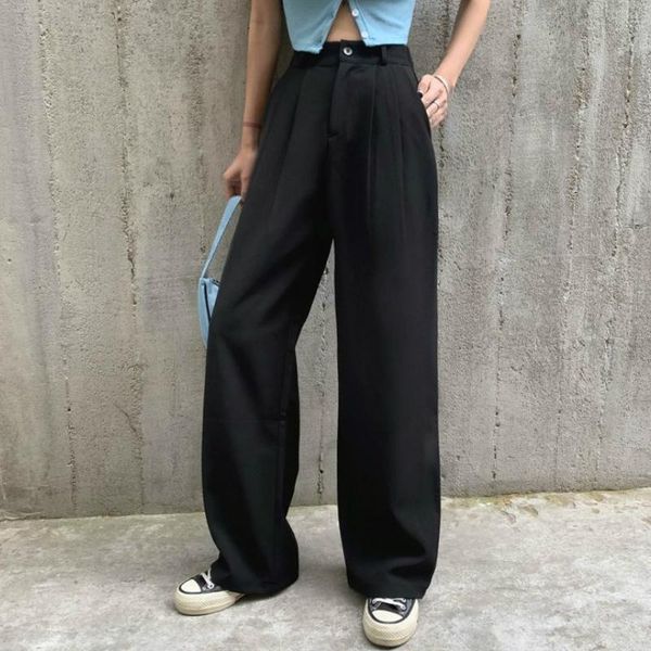 women's pants & capris women loose straight 2021 spring summer solid casual high waist elegant suit female long trousers mujer pantalon, Black;white
women's pants & capris women loose straight 2021 spring summer solid casual high waist elegant suit female long trousers mujer pantalon, Black;white