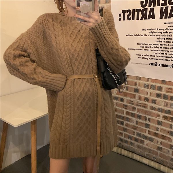 women's sweaters strict winter simple knitted sweter with solid twist big loose dress long elegnt clssic belt a8yr, White;black
women's sweaters strict winter simple knitted sweter with solid twist big loose dress long elegnt clssic belt a8yr, White;black
