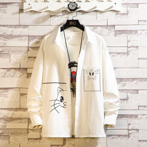 men's polos brand spring autumn long sleeves black white collar korea style shirt for clothes 8qtk, White;black
men's polos brand spring autumn long sleeves black white collar korea style shirt for clothes 8qtk, White;black