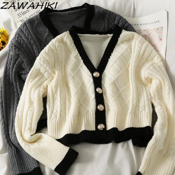 women's knits & tees zawahiki v neck women sweaters single breasted panelled fashion slim autumn winter chaquetas retro 2021 sweet card, White
women's knits & tees zawahiki v neck women sweaters single breasted panelled fashion slim autumn winter chaquetas retro 2021 sweet card, White