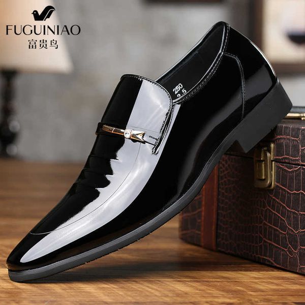 business ess men's leather shoes pointed bright patent wear-resistant wedding wine red, Black
business ess men's leather shoes pointed bright patent wear-resistant wedding wine red, Black