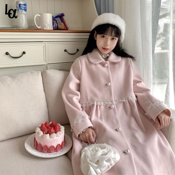 luck a sweet wool coat women winer warm trend female casual japanese style kawaii korean long coats and jackets women's & blends, Black
luck a sweet wool coat women winer warm trend female casual japanese style kawaii korean long coats and jackets women's & blends, Black