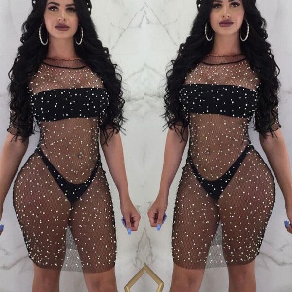 summer women bikini cover up dress mesh fishnet swimsuit swimwear bathing beachwear 2021 women's, White;black
summer women bikini cover up dress mesh fishnet swimsuit swimwear bathing beachwear 2021 women's, White;black