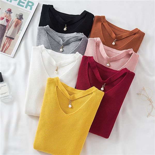 women's sweaters autumn winter women v-neck long-sleeved female knitted jumpers ladies baded crocheted clothes fashion pullovers, White;black
women's sweaters autumn winter women v-neck long-sleeved female knitted jumpers ladies baded crocheted clothes fashion pullovers, White;black