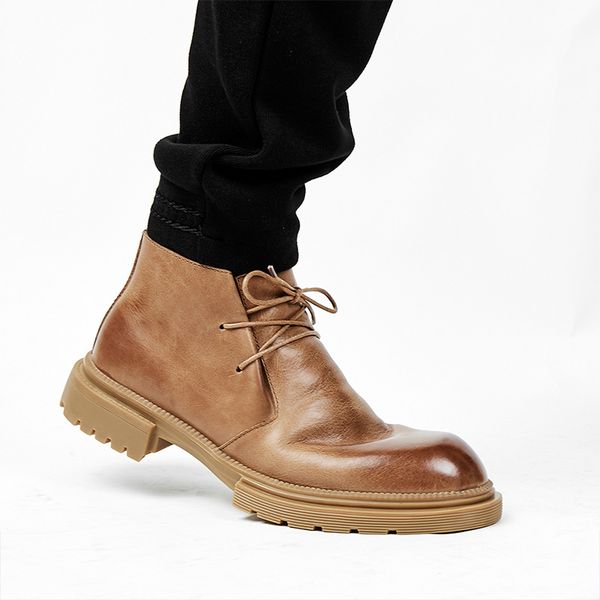 autumn winter men's boots plus velvet warm cowhide tooling martin boots fashion genuine leather platform chelsea boots botas, Black
autumn winter men's boots plus velvet warm cowhide tooling martin boots fashion genuine leather platform chelsea boots botas, Black