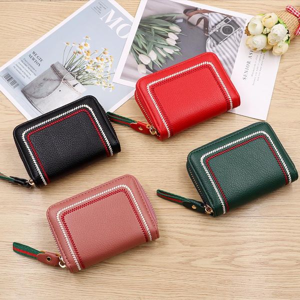 card holders the soft pickup bag lady short zipper multi-card bit organ schoolgirl clip pocket wallet business, Brown;gray
card holders the soft pickup bag lady short zipper multi-card bit organ schoolgirl clip pocket wallet business, Brown;gray