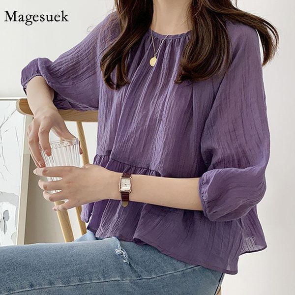 women's blouses & shirts plus size summer loose chiffon shirt 2021 round neck ruffled pleated blouse japanese style sweet female blusas, White
women's blouses & shirts plus size summer loose chiffon shirt 2021 round neck ruffled pleated blouse japanese style sweet female blusas, White