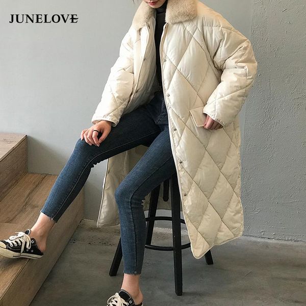 women's down & parkas winter women fur collar oversize rhombus pattern long pocket female warm cotton overcoat single breasted outwears, Black
women's down & parkas winter women fur collar oversize rhombus pattern long pocket female warm cotton overcoat single breasted outwears, Black