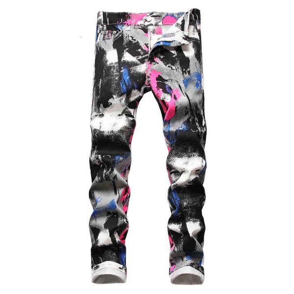 men's jeans colored painted digital printed fashion y2k slim stretch denim pants trendy trousers rzpi, Blue
men's jeans colored painted digital printed fashion y2k slim stretch denim pants trendy trousers rzpi, Blue