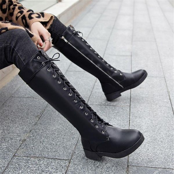 boots pxelena low heels knee high riding military women shoes lace up combat punk goth motorcycle black white 34-43
boots pxelena low heels knee high riding military women shoes lace up combat punk goth motorcycle black white 34-43