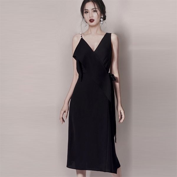 summer style korean fashion temperamemt sling dressthin v collar elegant office party dor women dresses 210602, Black;gray
summer style korean fashion temperamemt sling dressthin v collar elegant office party dor women dresses 210602, Black;gray