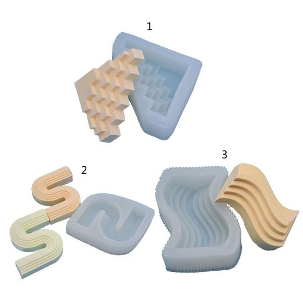 craft tools 1pc shaped geometric scented candle silicone mold multi-step staircase diy korean plaster decoration
craft tools 1pc shaped geometric scented candle silicone mold multi-step staircase diy korean plaster decoration