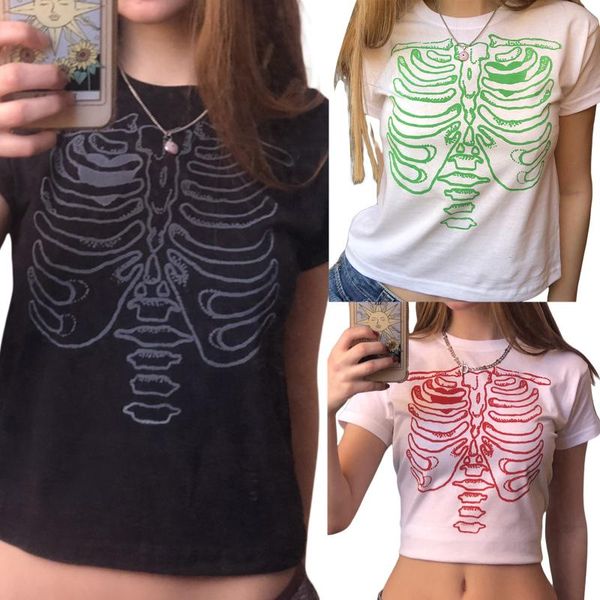 women's t-shirt hirigin cool skeleton print summer fashion funny short sleeve round neck loose fit for female, White
women's t-shirt hirigin cool skeleton print summer fashion funny short sleeve round neck loose fit for female, White