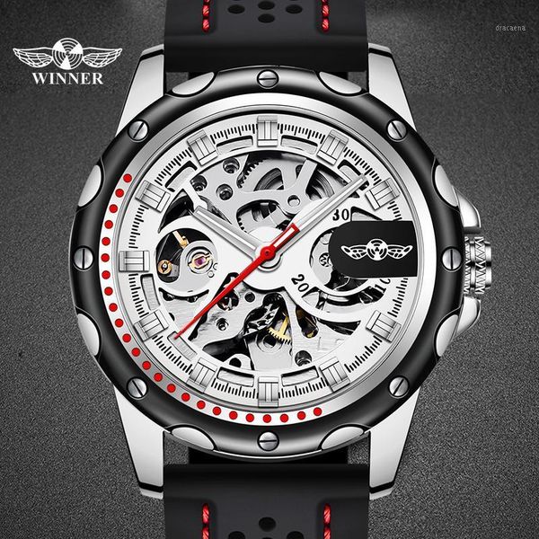 clock automatic mechanical men's watch men luxury skeleton silicone black male wristwatches, Slivery;brown
clock automatic mechanical men's watch men luxury skeleton silicone black male wristwatches, Slivery;brown