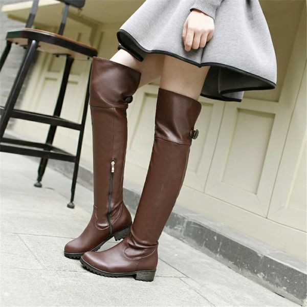 boots sarairis fashion thick heels concise elegant shoes woman zipper british style platform comfy thigh high ladies mm7u, Black
boots sarairis fashion thick heels concise elegant shoes woman zipper british style platform comfy thigh high ladies mm7u, Black