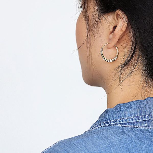 french big waved hoop earrings for women 2.5cm geometric round hoops minimal circle with charms & huggie, Golden;silver
french big waved hoop earrings for women 2.5cm geometric round hoops minimal circle with charms & huggie, Golden;silver