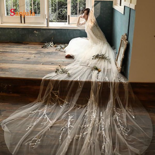 bridal veils ivory/champagne tulle long cathedral wedding accessories veil hair decorations accesori per sposa velo v140, Black
bridal veils ivory/champagne tulle long cathedral wedding accessories veil hair decorations accesori per sposa velo v140, Black