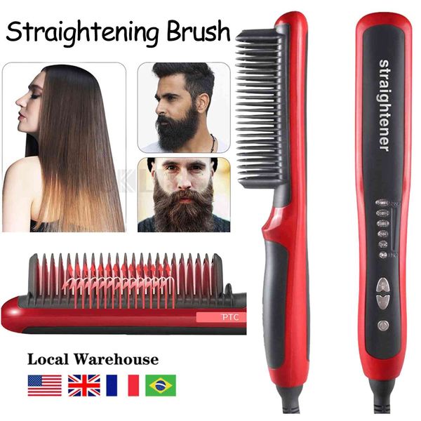 brush straightener anti-scald straightening comb curling iron quick beard hair styler for men, Black
brush straightener anti-scald straightening comb curling iron quick beard hair styler for men, Black