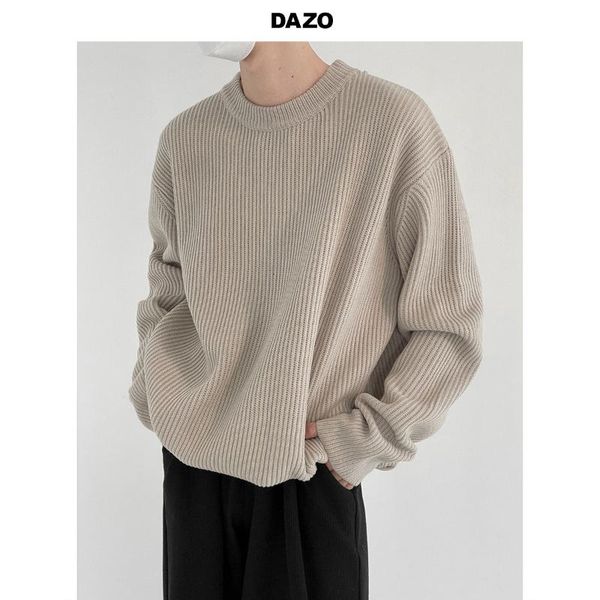 men's sweaters autumn and winter thickened pullover sweater lazy style high-quality solid color round neck loose wild tide, White;black
men's sweaters autumn and winter thickened pullover sweater lazy style high-quality solid color round neck loose wild tide, White;black