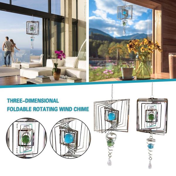 rotating wind chime stainless steel mirror reflective metal wire crystal ball bell for home garden decoration drop ship decorative objects &
rotating wind chime stainless steel mirror reflective metal wire crystal ball bell for home garden decoration drop ship decorative objects &