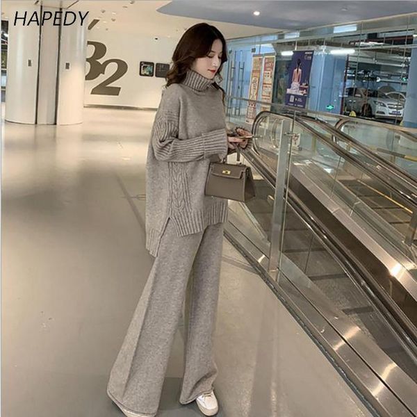 women's tracksuits hapedy sweater set women tracksuit spring autumn knitted suits 2 piece warm turtleneck pullovers wide legs pants, Gray
women's tracksuits hapedy sweater set women tracksuit spring autumn knitted suits 2 piece warm turtleneck pullovers wide legs pants, Gray