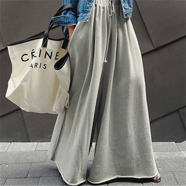 spring wide leg loose pants elastic waist long casual students fashion hoodie 211115, Black;white
spring wide leg loose pants elastic waist long casual students fashion hoodie 211115, Black;white
