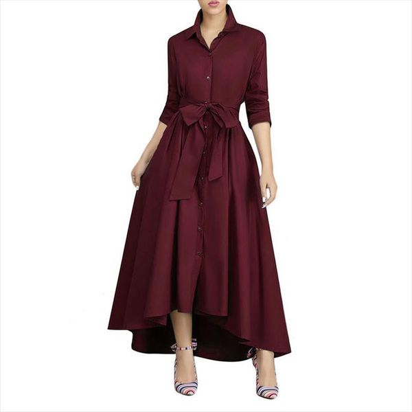Vestidos Clothing Spring Summer Women Dresses Fashion Long Large Size Pure Color British Lapel Nbh57, Black;gray
Vestidos Clothing Spring Summer Women Dresses Fashion Long Large Size Pure Color British Lapel Nbh57, Black;gray