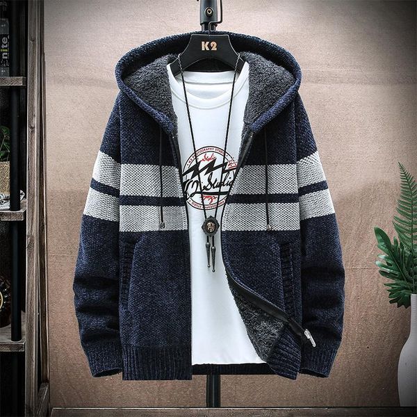 men's sweaters thick with autumn korean 2021 velvet cardigan hooded knitted sweatercoats patchwork jacket male -3xl clothes men, White;black
men's sweaters thick with autumn korean 2021 velvet cardigan hooded knitted sweatercoats patchwork jacket male -3xl clothes men, White;black