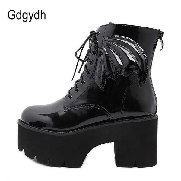 gdgydh new fashion angel wing ankle boots high heels patent leather womens platform punk gothic model shoes prefect y0910, Black
gdgydh new fashion angel wing ankle boots high heels patent leather womens platform punk gothic model shoes prefect y0910, Black