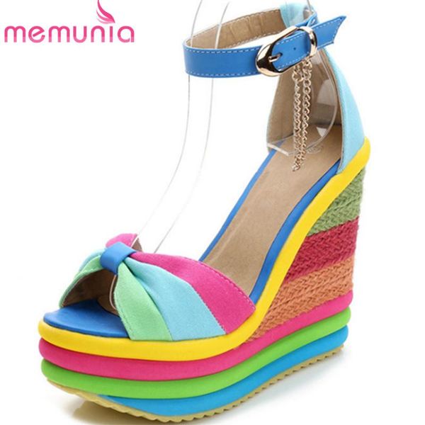 dress shoes memunia 2021 arrive women sandals mixed color buckle summer fashion wedges platform party wedding woman, Black
dress shoes memunia 2021 arrive women sandals mixed color buckle summer fashion wedges platform party wedding woman, Black