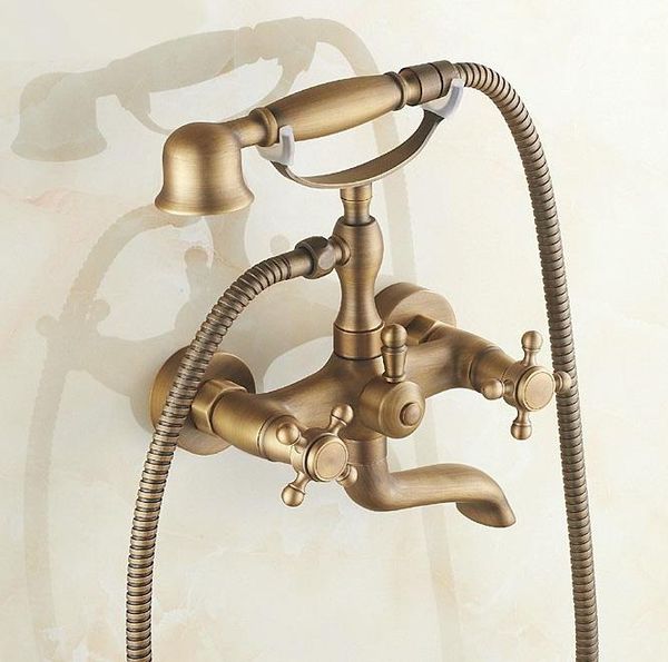 dual cross handles wall mount antique brass bathroom tub faucet clawfoot mixer tap shower set atf151 sets
dual cross handles wall mount antique brass bathroom tub faucet clawfoot mixer tap shower set atf151 sets