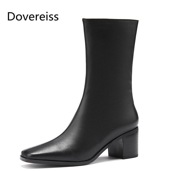 boots dovereiss fashion women's shoes winter square toe white elegant genuine leather ankle zipper concise mature 34-40, Black
boots dovereiss fashion women's shoes winter square toe white elegant genuine leather ankle zipper concise mature 34-40, Black