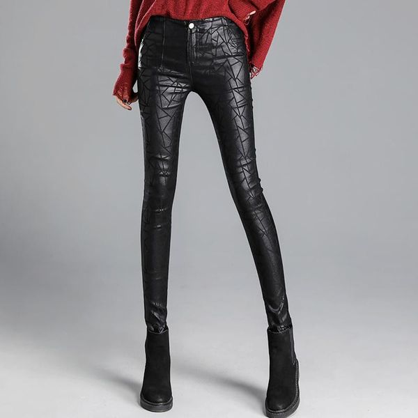 women's pants & capris 2021 spring fall fashion womens high waisted glitter printed pu leather trousers , fleece warm skinny pencil for, Black;white
women's pants & capris 2021 spring fall fashion womens high waisted glitter printed pu leather trousers , fleece warm skinny pencil for, Black;white