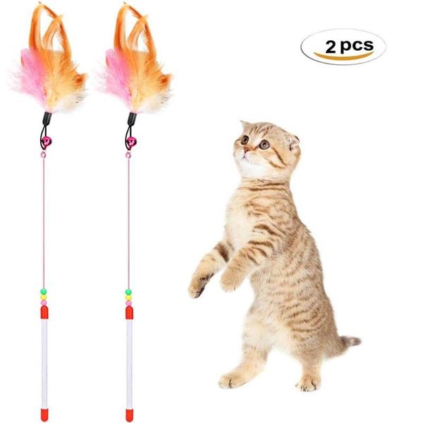 cat toys 2pcs pet accessories with bell steel wire feather plush teaser wand toy for cats interactive catcher
cat toys 2pcs pet accessories with bell steel wire feather plush teaser wand toy for cats interactive catcher