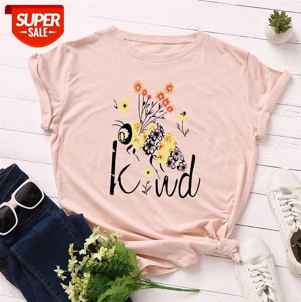 women's loose round neck short-sleeved bee pure cotton t-shirt blouse #so3e, White
women's loose round neck short-sleeved bee pure cotton t-shirt blouse #so3e, White