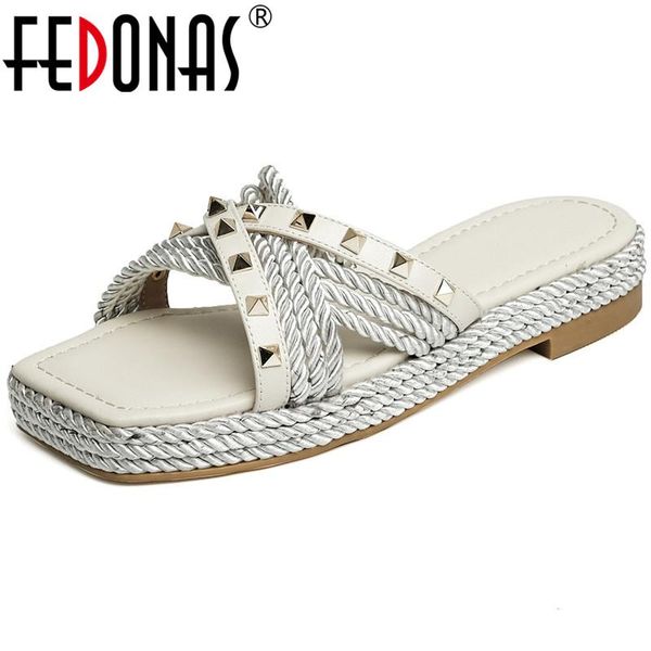sandals fedonas metal rivets female slippers genuine leather platform women flat shoes 2021 fashion est basic party women's, Black
sandals fedonas metal rivets female slippers genuine leather platform women flat shoes 2021 fashion est basic party women's, Black