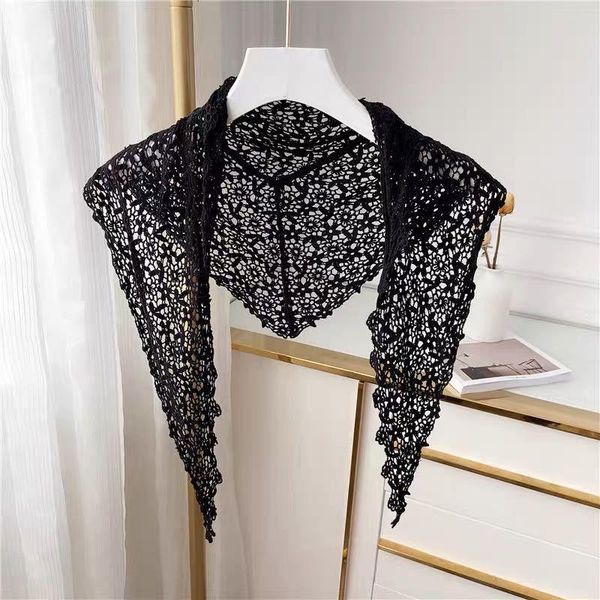 scarves summer korean style knitted hollow-out lace scarf triangular binder thin versatile small shawl waistcoat, Blue;gray
scarves summer korean style knitted hollow-out lace scarf triangular binder thin versatile small shawl waistcoat, Blue;gray